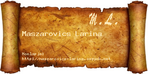 Maszarovics Larina névjegykártya